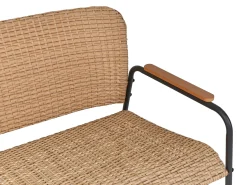 Beliani Set da giardino con tavolo 4 posti OFANTO Rattan sintetico (PE) Naturale Naturale Nero