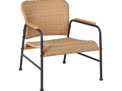 Beliani Set da giardino con tavolo 4 posti OFANTO Rattan sintetico (PE) Naturale Naturale Nero