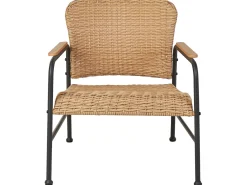 Beliani Set da giardino con tavolo 4 posti OFANTO Rattan sintetico (PE) Naturale Naturale Nero