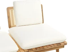 Discount Beliani Set da giardino con tavolo 4 posti ACCADIA Legno di acacia certificato Beige chiaro Beige Marrone