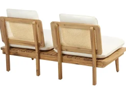 Discount Beliani Set da giardino con tavolo 4 posti ACCADIA Legno di acacia certificato Beige chiaro Beige Marrone