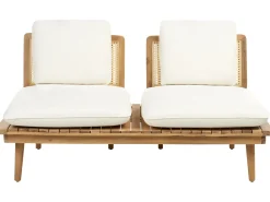 Discount Beliani Set da giardino con tavolo 4 posti ACCADIA Legno di acacia certificato Beige chiaro Beige Marrone