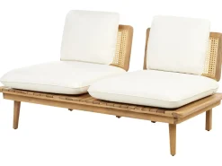 Discount Beliani Set da giardino con tavolo 4 posti ACCADIA Legno di acacia certificato Beige chiaro Beige Marrone