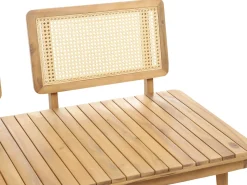 Discount Beliani Set da giardino con tavolo 4 posti ACCADIA Legno di acacia certificato Beige chiaro Beige Marrone