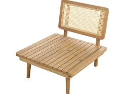 Discount Beliani Set da giardino con tavolo 4 posti ACCADIA Legno di acacia certificato Beige chiaro Beige Marrone