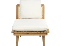 Discount Beliani Set da giardino con tavolo 4 posti ACCADIA Legno di acacia certificato Beige chiaro Beige Marrone