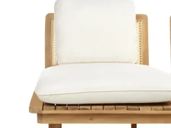 Discount Beliani Set da giardino con tavolo 4 posti ACCADIA Legno di acacia certificato Beige chiaro Beige Marrone