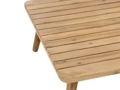 Discount Beliani Set da giardino con tavolo 4 posti ACCADIA Legno di acacia certificato Beige chiaro Beige Marrone