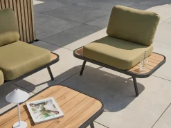Online Beliani Set da giardino con tavolo 4 posti MINOZZO Legno di acacia certificato Verde oliva Marrone Verde Nero