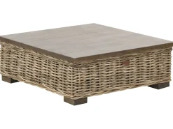 Discount Beliani Set da giardino con tavolo 4 posti VARALLO Modulare Rattan Grigio Bianco Grigio