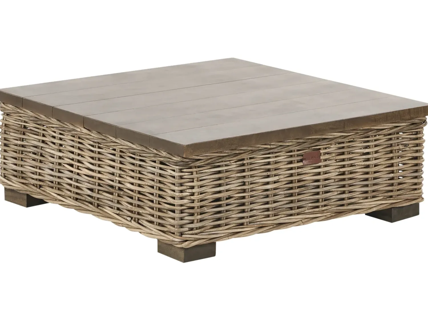 Discount Beliani Set da giardino con tavolo 4 posti VARALLO Modulare Rattan Grigio Bianco Grigio