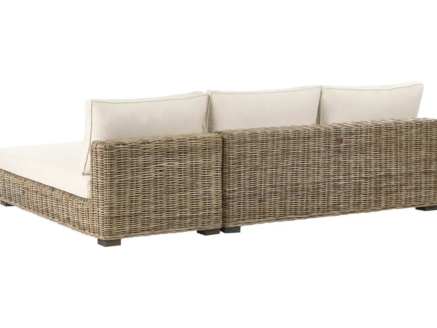 Discount Beliani Set da giardino con tavolo 4 posti VARALLO Modulare Rattan Grigio Bianco Grigio