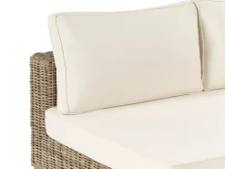 Discount Beliani Set da giardino con tavolo 4 posti VARALLO Modulare Rattan Grigio Bianco Grigio