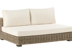 Discount Beliani Set da giardino con tavolo 4 posti VARALLO Modulare Rattan Grigio Bianco Grigio