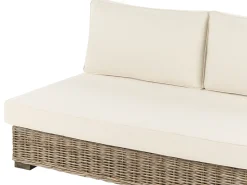 Discount Beliani Set da giardino con tavolo 4 posti VARALLO Modulare Rattan Grigio Bianco Grigio