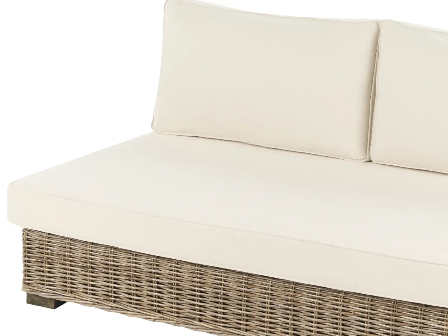 Discount Beliani Set da giardino con tavolo 4 posti VARALLO Modulare Rattan Grigio Bianco Grigio