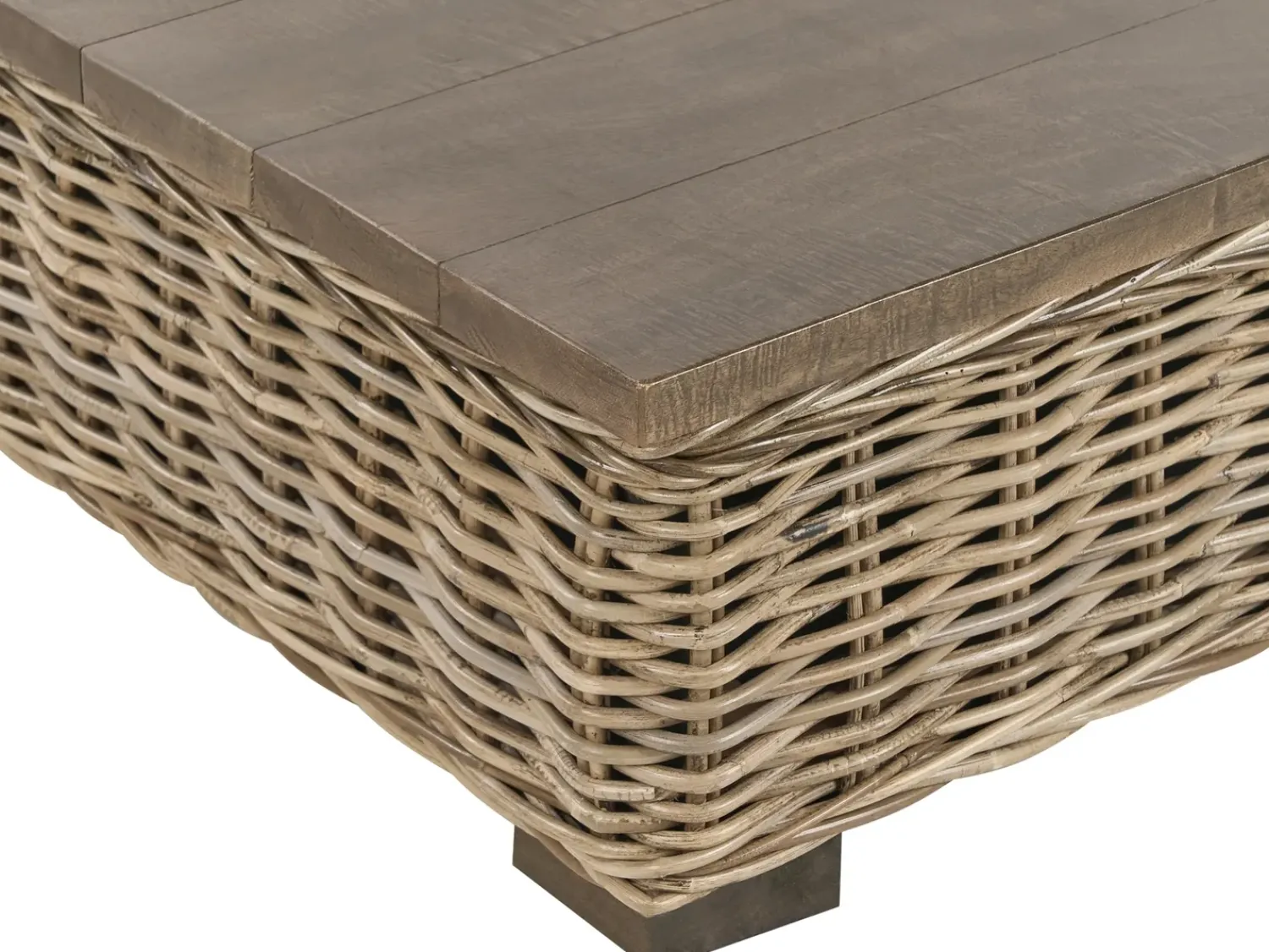 Hot Beliani Set da giardino con tavolo 4 posti VARALLO Modulare Rattan Grigio Bianco Grigio