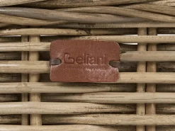 Hot Beliani Set da giardino con tavolo 4 posti VARALLO Modulare Rattan Grigio Bianco Grigio
