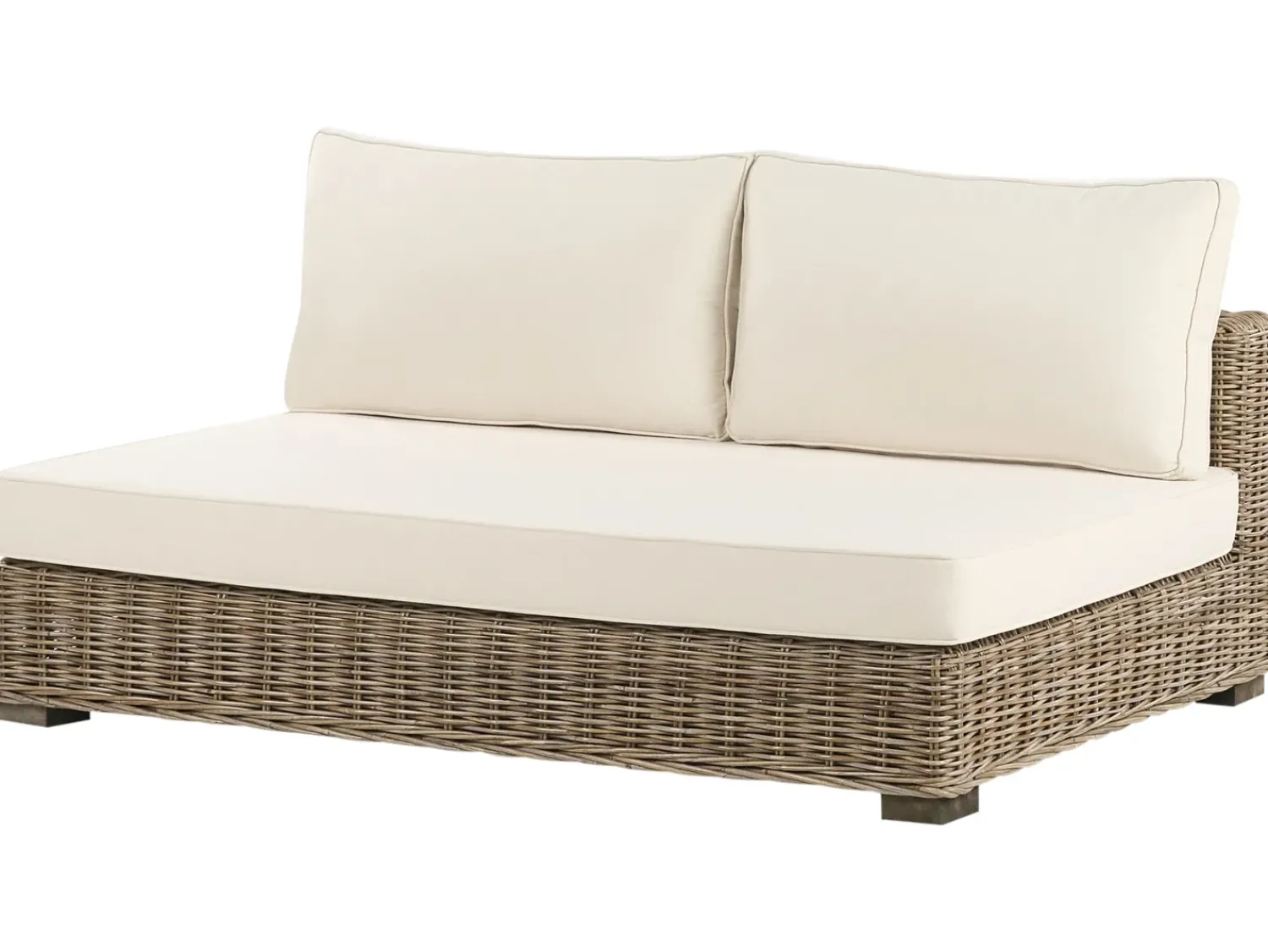 Hot Beliani Set da giardino con tavolo 4 posti VARALLO Modulare Rattan Grigio Bianco Grigio