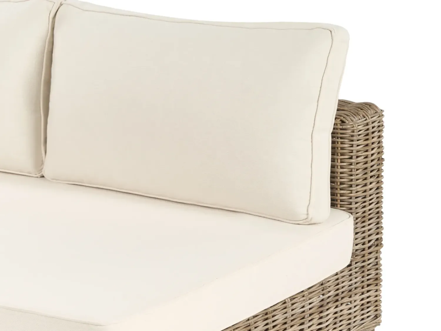 Hot Beliani Set da giardino con tavolo 4 posti VARALLO Modulare Rattan Grigio Bianco Grigio