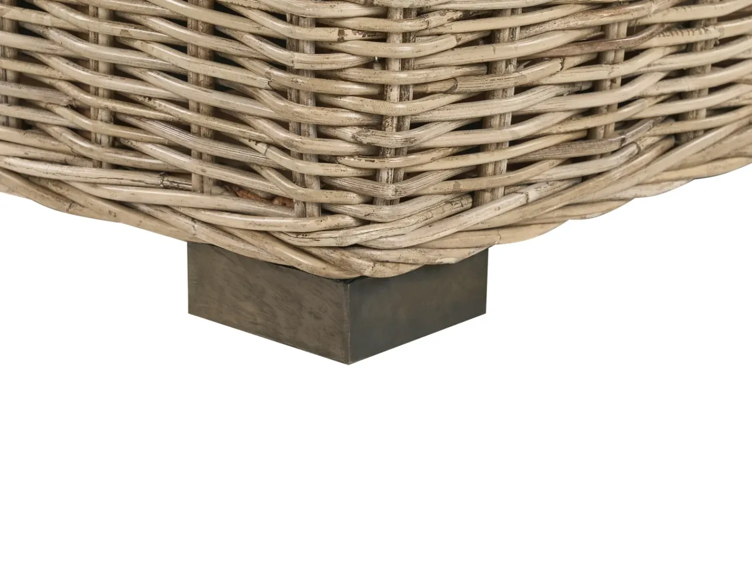 Hot Beliani Set da giardino con tavolo 4 posti VARALLO Modulare Rattan Grigio Bianco Grigio