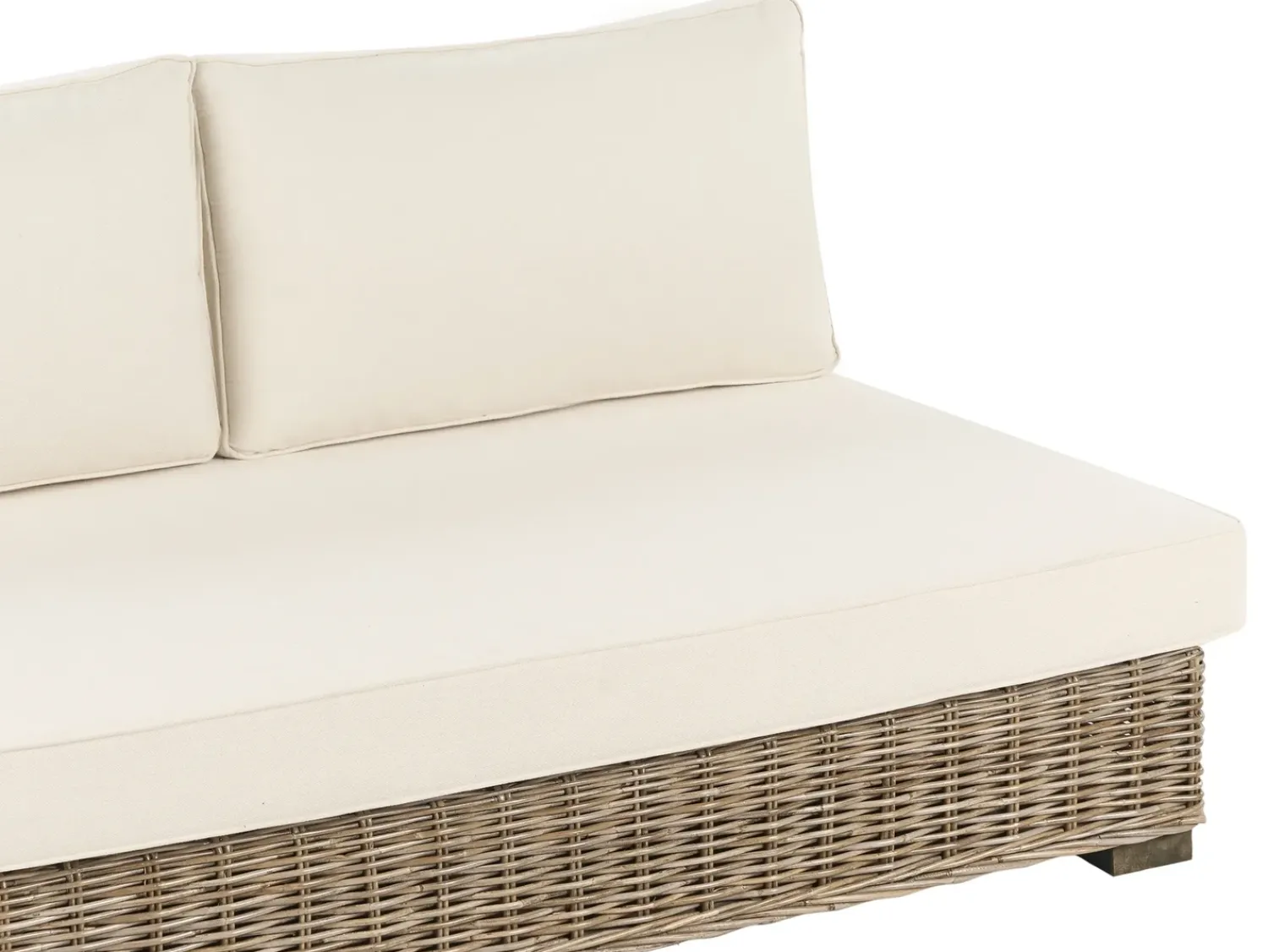 Hot Beliani Set da giardino con tavolo 4 posti VARALLO Modulare Rattan Grigio Bianco Grigio