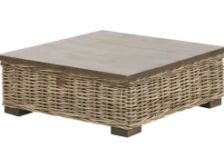 Hot Beliani Set da giardino con tavolo 4 posti VARALLO Modulare Rattan Grigio Bianco Grigio