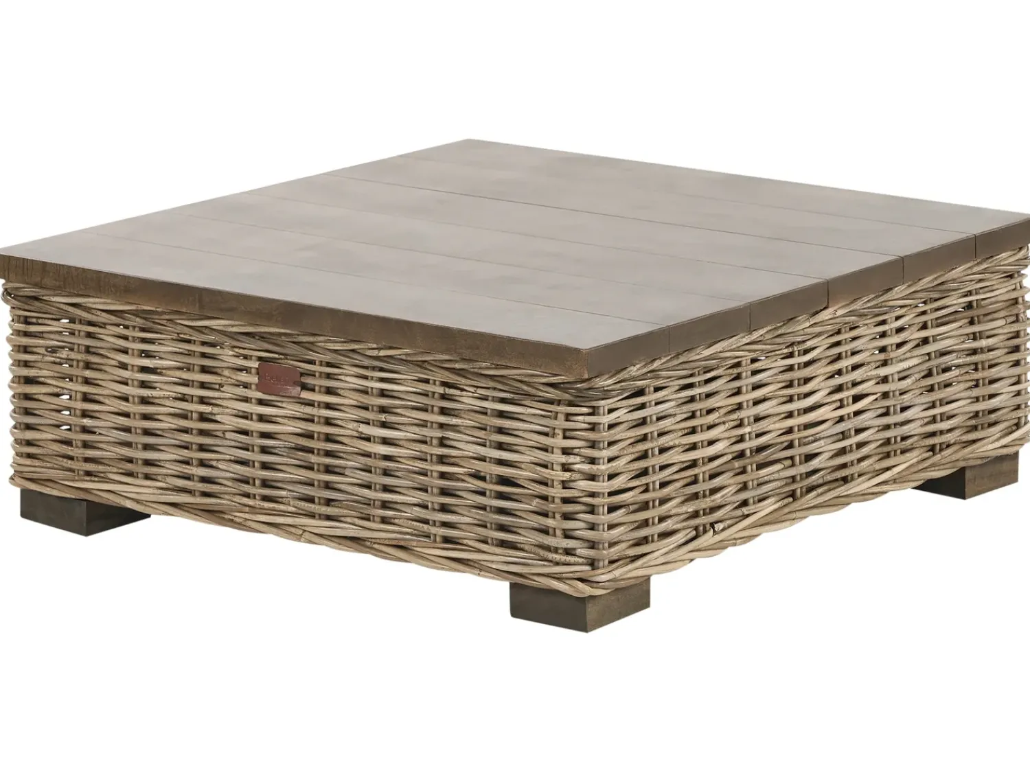Hot Beliani Set da giardino con tavolo 4 posti VARALLO Modulare Rattan Grigio Bianco Grigio