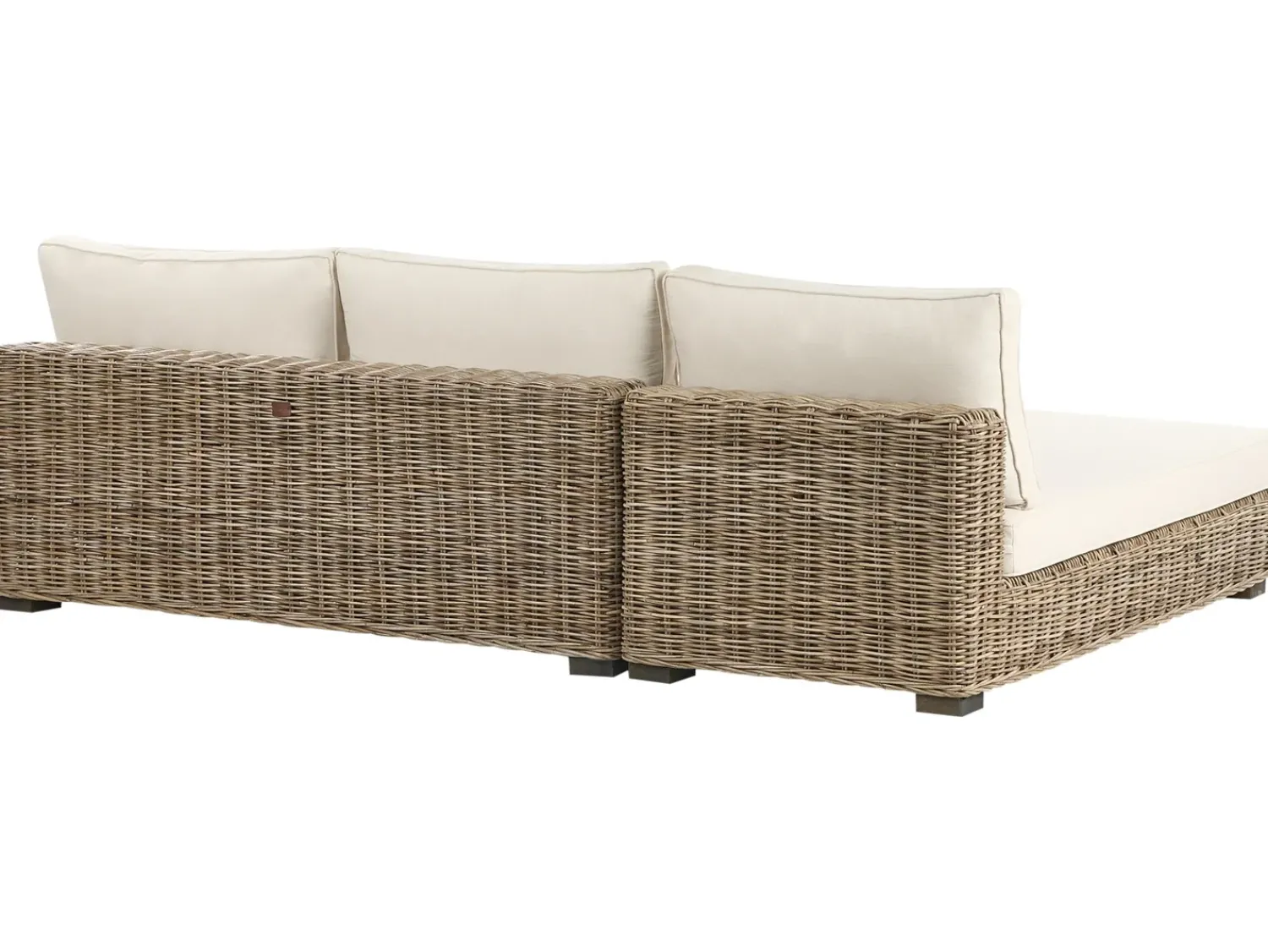 Hot Beliani Set da giardino con tavolo 4 posti VARALLO Modulare Rattan Grigio Bianco Grigio