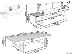 Hot Beliani Set da giardino con tavolo 4 posti GIAVENO Legno d'acacia Bianco sporco Bianco Marrone
