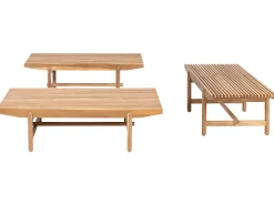 Clearance Beliani Set da giardino con tavolo 2 posti GIAVENO Legno d'acacia Bianco sporco Bianco Marrone