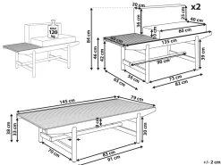 Clearance Beliani Set da giardino con tavolo 2 posti GIAVENO Legno d'acacia Bianco sporco Bianco Marrone