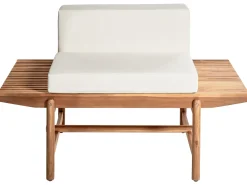 Clearance Beliani Set da giardino con tavolo 2 posti GIAVENO Legno d'acacia Bianco sporco Bianco Marrone