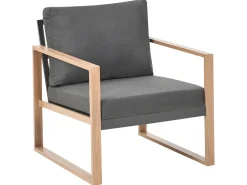 Sale Beliani Set da giardino con tavolo 5 posti GELSO Metallo Grigio scuro Marrone Grigio