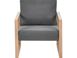 Sale Beliani Set da giardino con tavolo 5 posti GELSO Metallo Grigio scuro Marrone Grigio