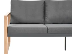 Sale Beliani Set da giardino con tavolo 5 posti GELSO Metallo Grigio scuro Marrone Grigio