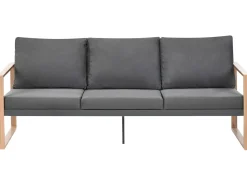 Sale Beliani Set da giardino con tavolo 5 posti GELSO Metallo Grigio scuro Marrone Grigio