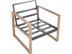 Sale Beliani Set da giardino con tavolo 5 posti GELSO Metallo Grigio scuro Marrone Grigio