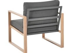 Sale Beliani Set da giardino con tavolo 5 posti GELSO Metallo Grigio scuro Marrone Grigio