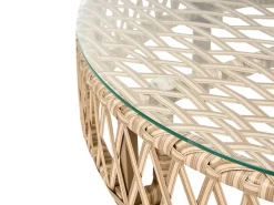 Hot Beliani Set da giardino con tavolo 4 posti CALASETTA Rattan sintetico (PE) Beige
