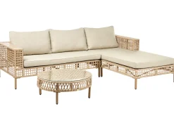 Hot Beliani Set da giardino con tavolo 4 posti CALASETTA Rattan sintetico (PE) Beige