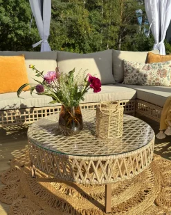 Hot Beliani Set da giardino con tavolo 4 posti CALASETTA Rattan sintetico (PE) Beige