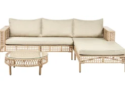 Hot Beliani Set da giardino con tavolo 4 posti CALASETTA Rattan sintetico (PE) Beige