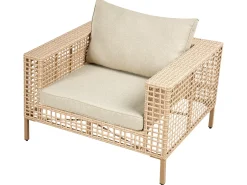 Outlet Beliani Set da giardino con tavolo 4 posti CALASETTA Rattan sintetico (PE) Beige