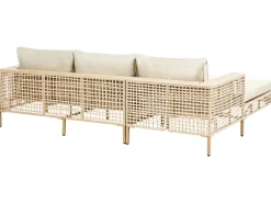 Outlet Beliani Set da giardino con tavolo 4 posti CALASETTA Rattan sintetico (PE) Beige