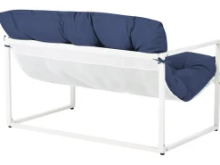 Clearance Beliani Set da giardino con tavolo 4 posti GARDA Metallo Blu Bianco Blu