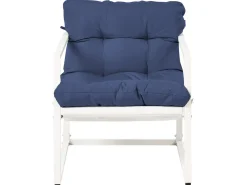 Clearance Beliani Set da giardino con tavolo 4 posti GARDA Metallo Blu Bianco Blu