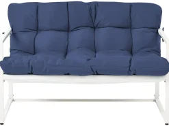 Clearance Beliani Set da giardino con tavolo 4 posti GARDA Metallo Blu Bianco Blu