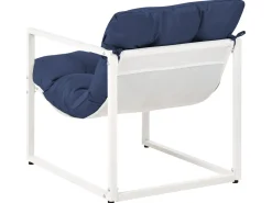 Clearance Beliani Set da giardino con tavolo 4 posti GARDA Metallo Blu Bianco Blu