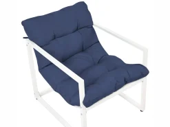 Clearance Beliani Set da giardino con tavolo 4 posti GARDA Metallo Blu Bianco Blu